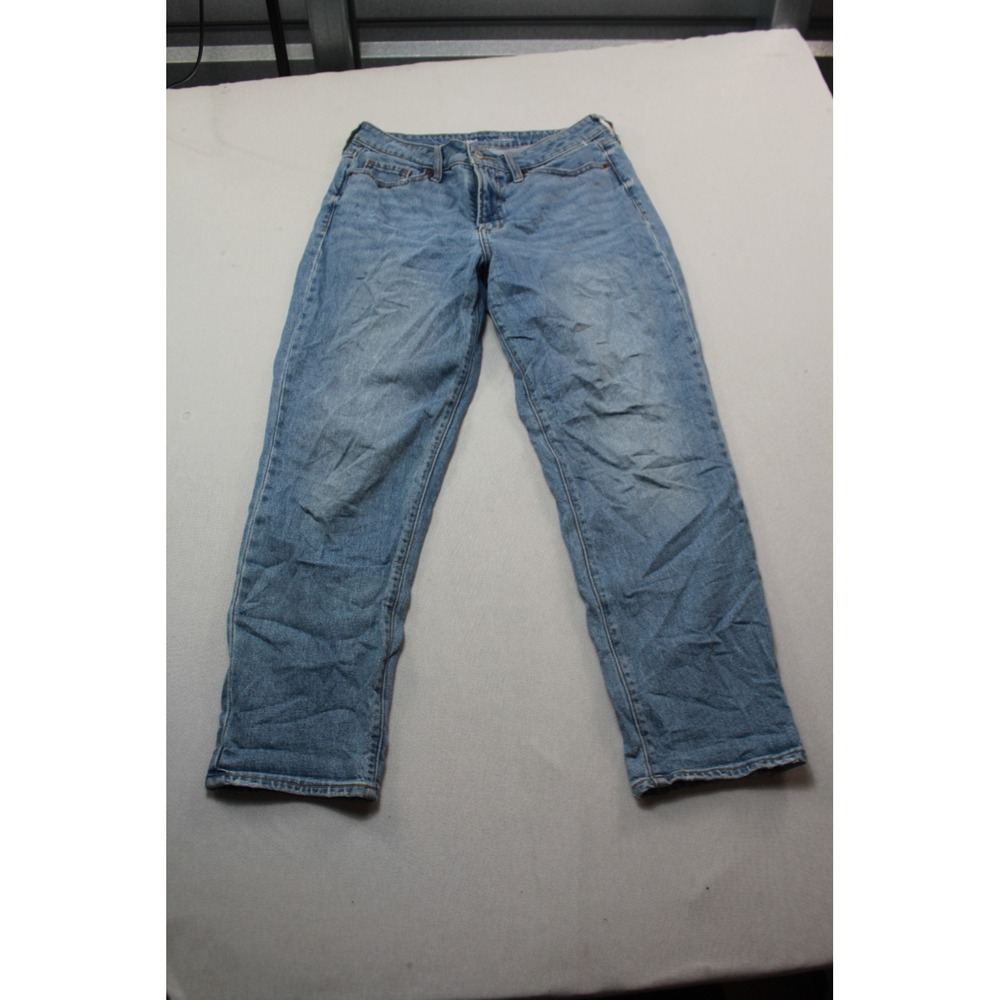Old Navy OG Straight Jeans Women 8 Blue Excellent High Rise Stretch Denim